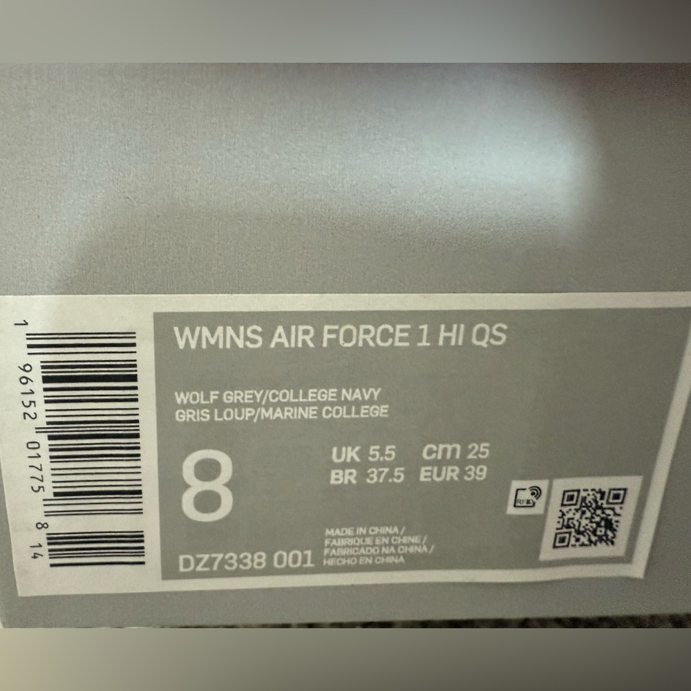 NIKE Air Force 1 “NEW ENGLAND" Women’s shoes-Wolf Grey & College Navy - Picture 7 of 7